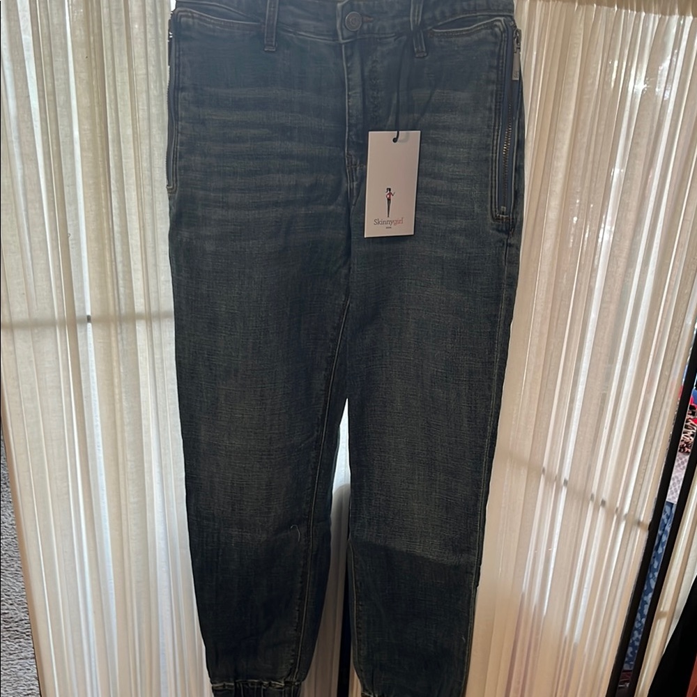 Skinnygirl Blue Jogger w/ Side Zippers